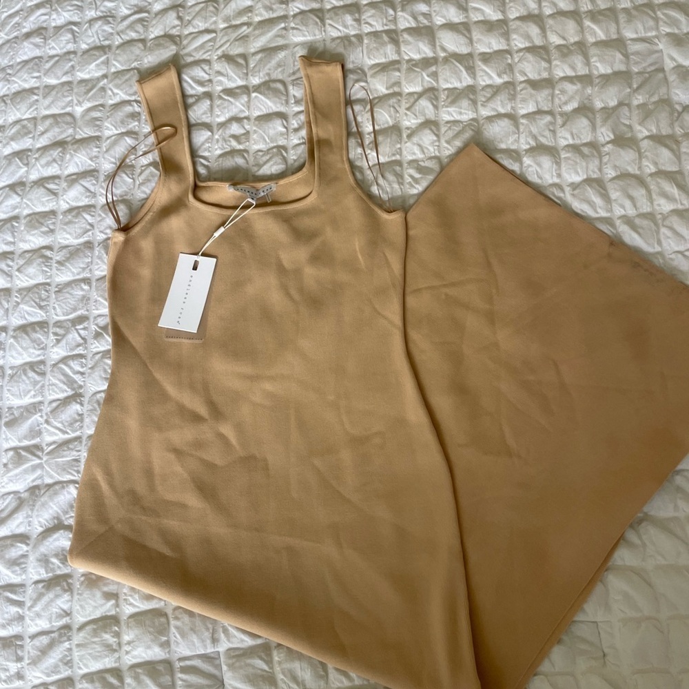Endless Rose Beige Sleeveless Ribbed knit Maxi Dress